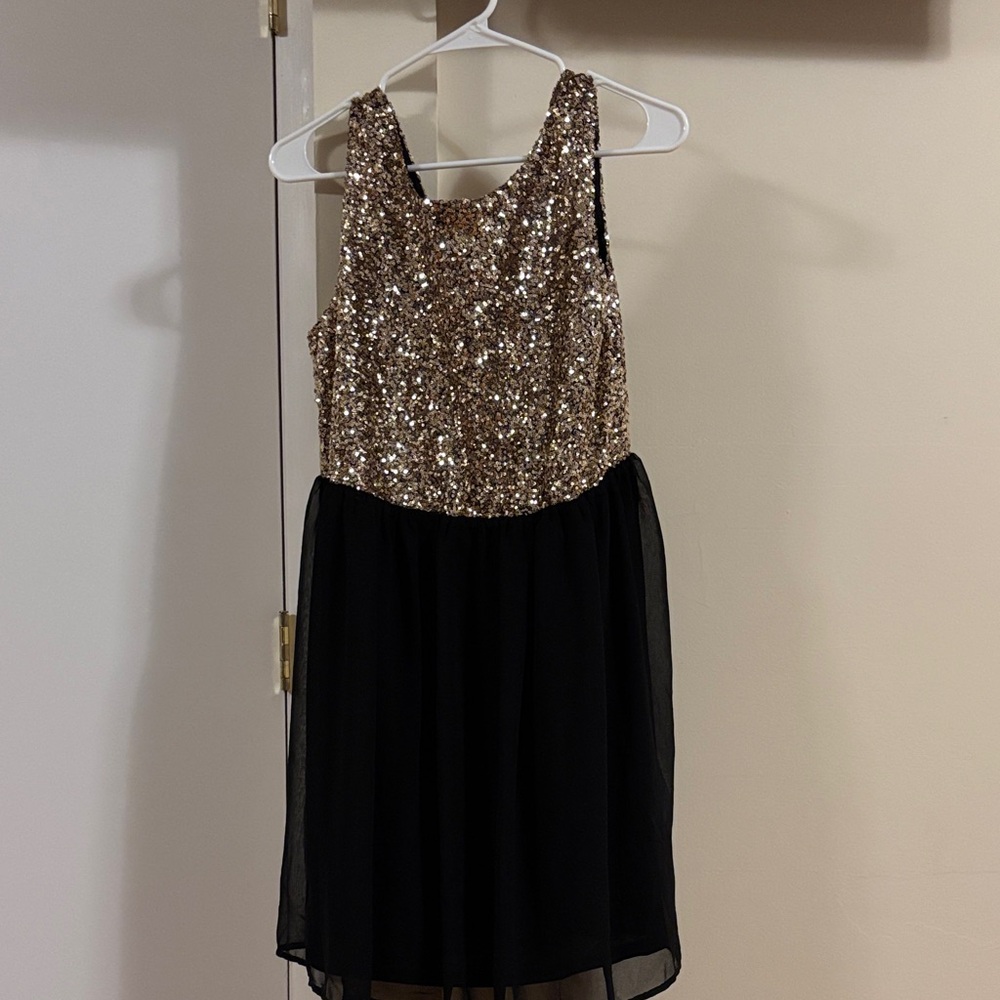 Pinky Gold and black womens dress - NYE!